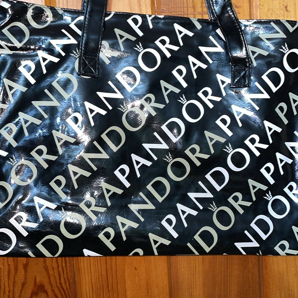 Pandora tote bag black white and gray travel bag purse grocery carrier clothing - Picture 12 of 12